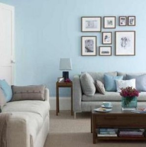 ¡Una refrescante sala de estar! Foto: Kagozi.com Color en la foto: Baby Shower Blue 1P3-3